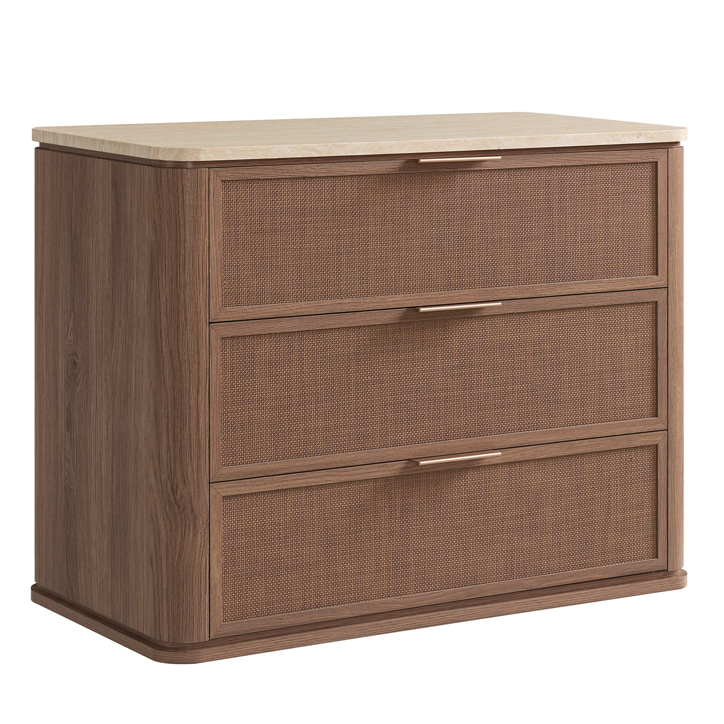 Woven 3-Drawers Nightstand