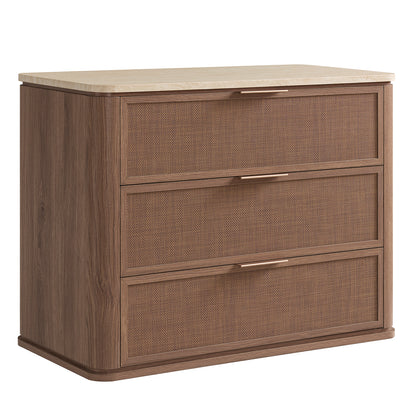 Woven 3-Drawers Nightstand