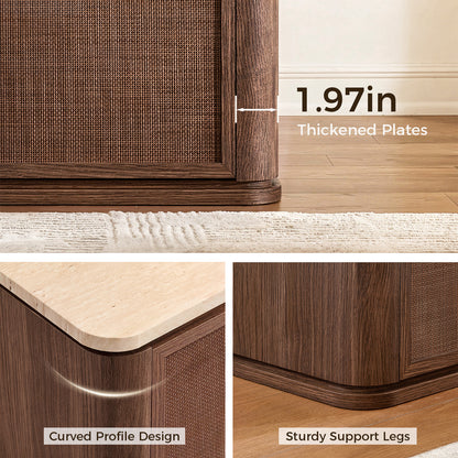Woven 3-Drawers Nightstand