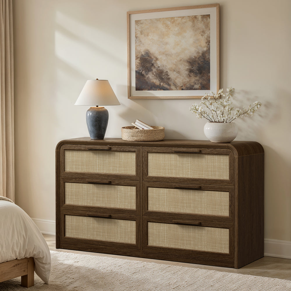 Woven 6-Drawer Dresser