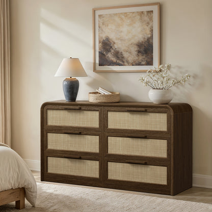 Woven 6-Drawer Dresser