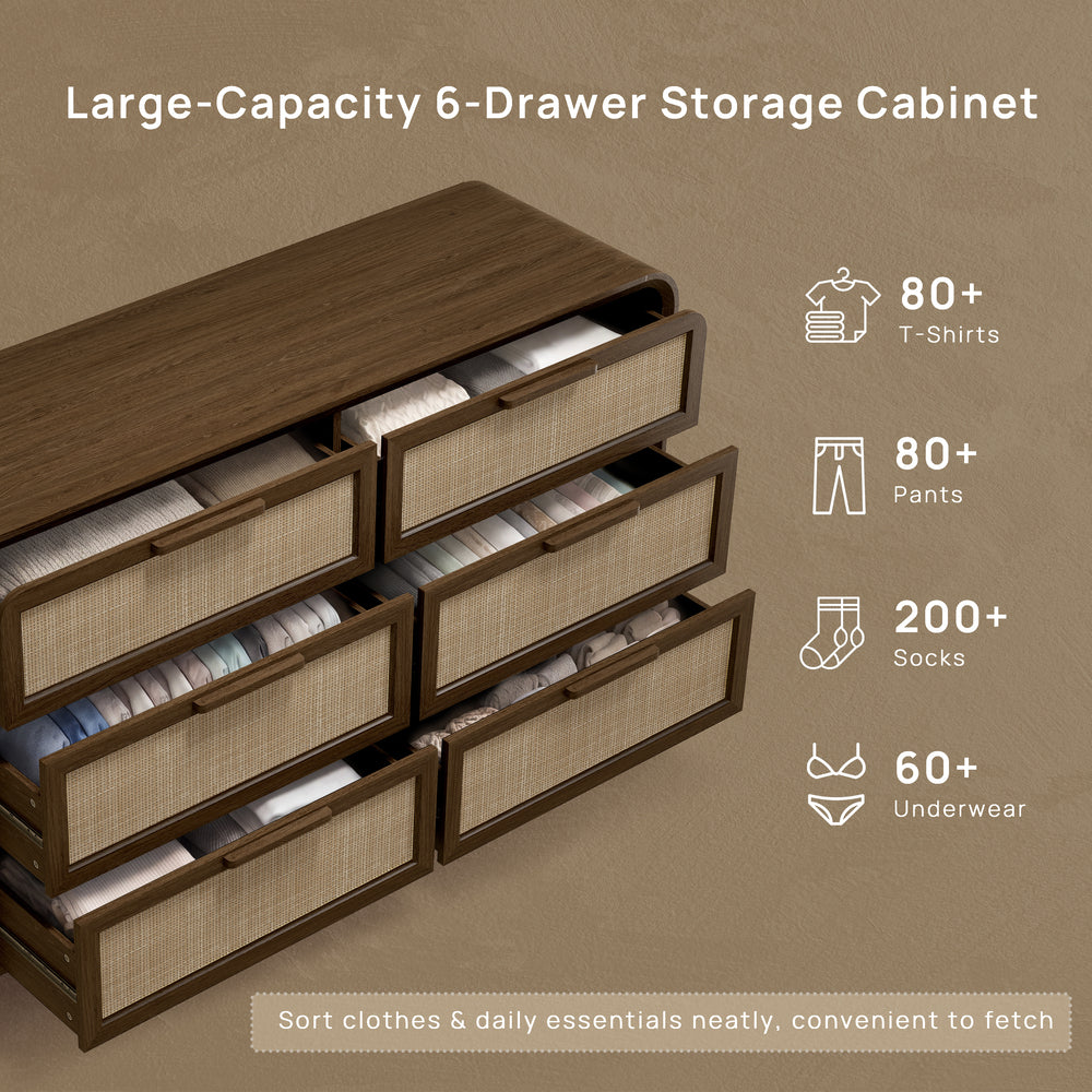 Woven 6-Drawer Dresser