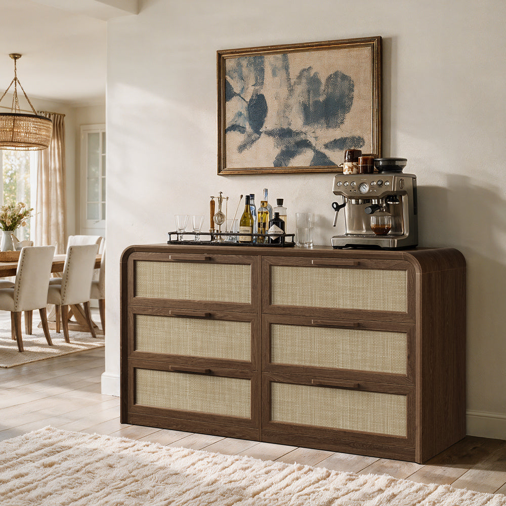 Woven 6-Drawer Dresser