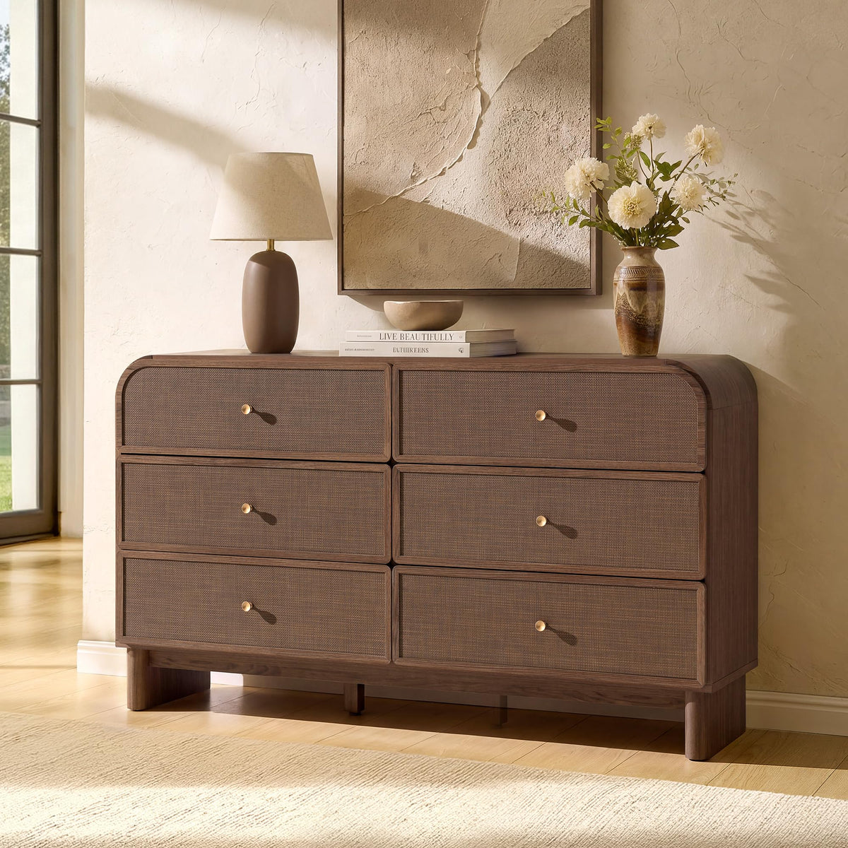 Woven 6-Drawer Dresser B
