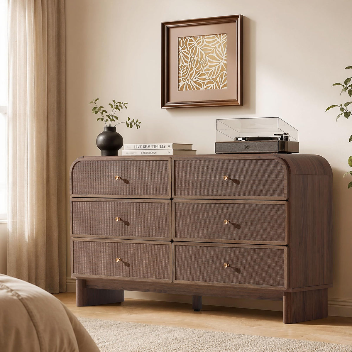 Woven 6-Drawer Dresser B