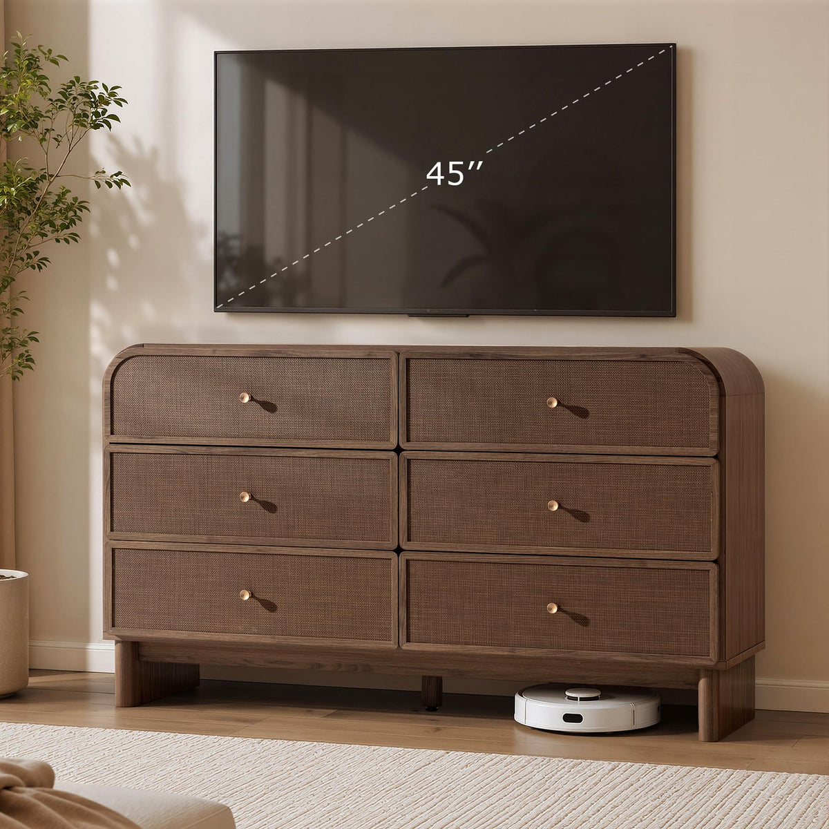 Woven 6-Drawer Dresser B
