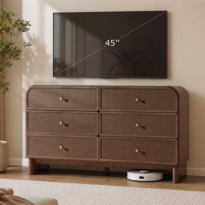 Woven 6-Drawer Dresser B