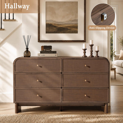 Woven 6-Drawer Dresser B