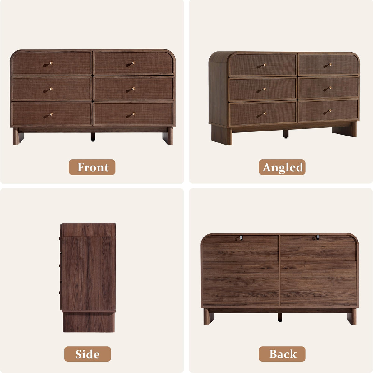 Woven 6-Drawer Dresser B