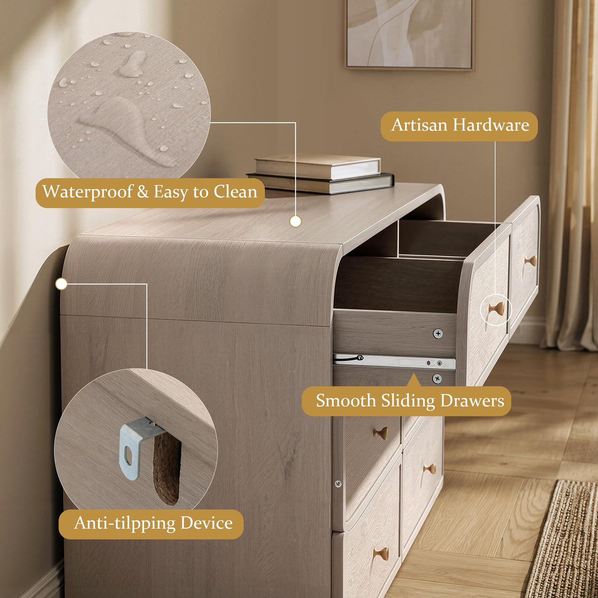 Woven 6-Drawer Dresser B