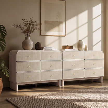 Woven 6-Drawer Dresser B