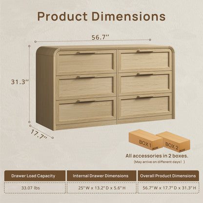 Woven 6-Drawer Dresser