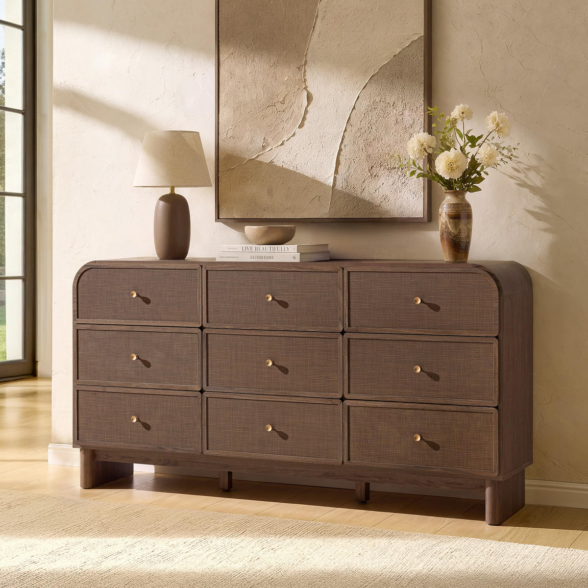Woven 9-Drawer Dresser B