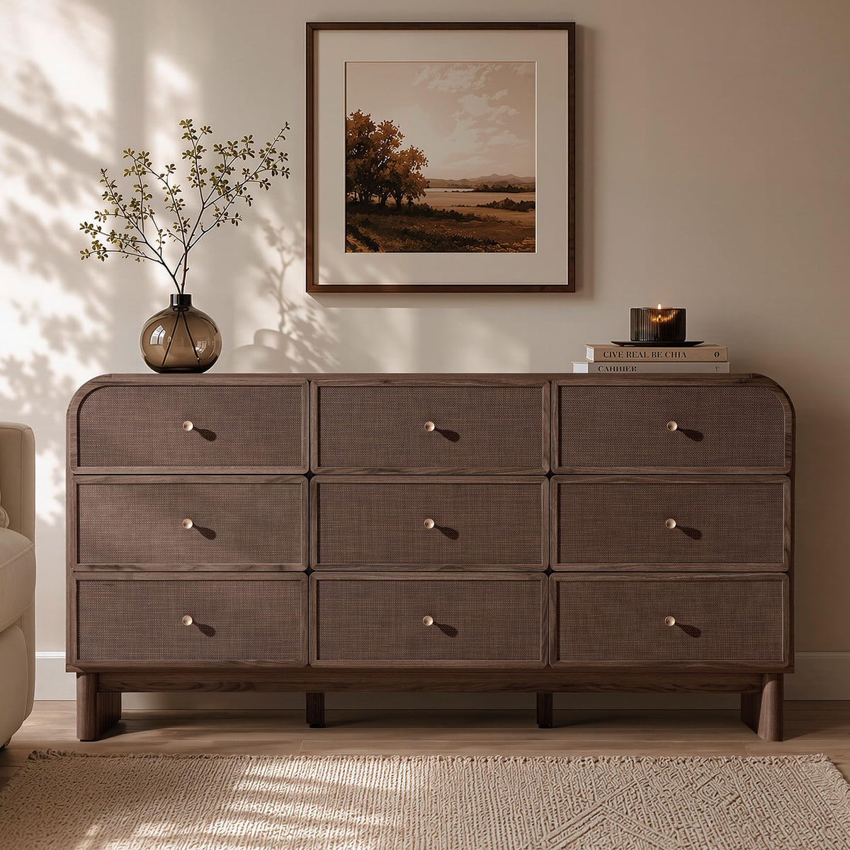 Woven 9-Drawer Dresser B
