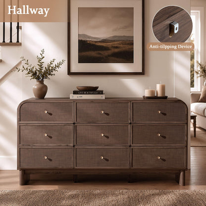 Woven 9-Drawer Dresser B