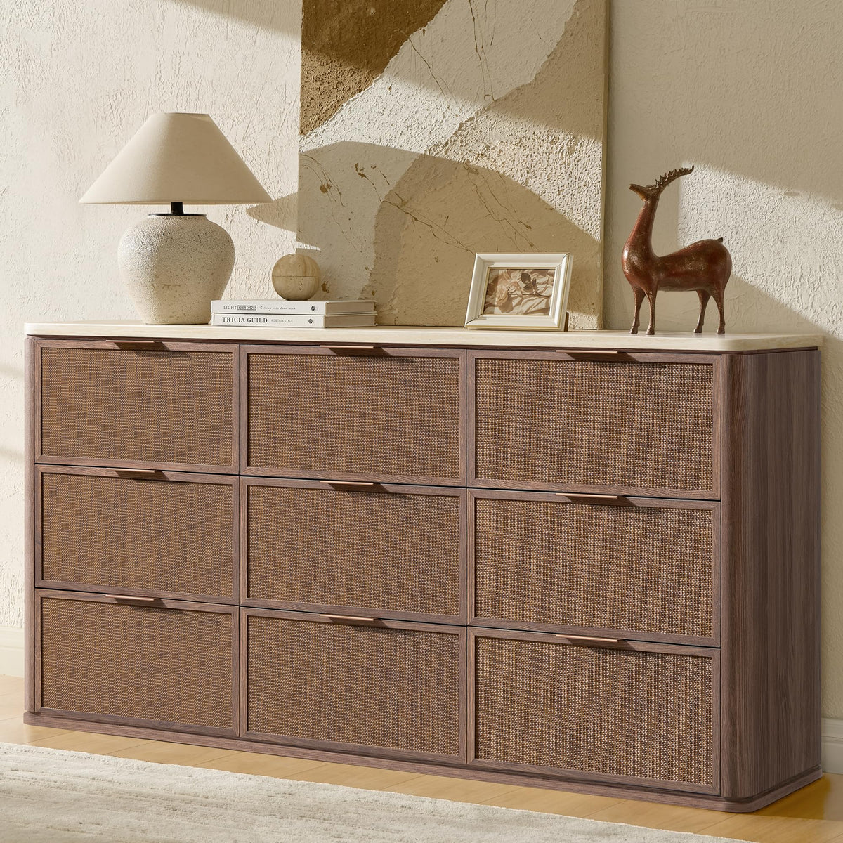 Woven 9-Drawer Dresser