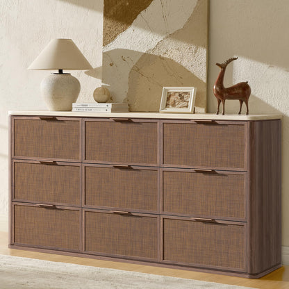 Woven 9-Drawer Dresser