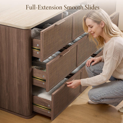 Woven 9-Drawer Dresser
