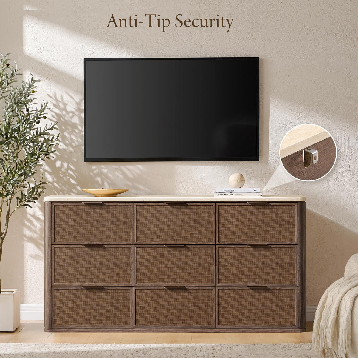 Woven 9-Drawer Dresser