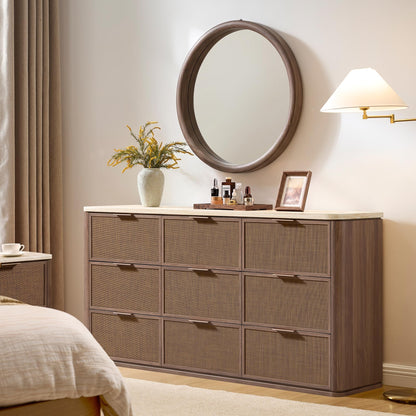 Woven 9-Drawer Dresser