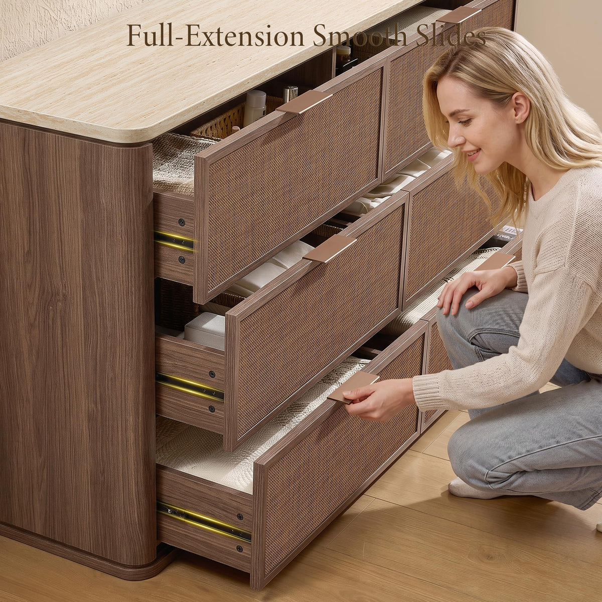 Woven 6-Drawer Dreeser