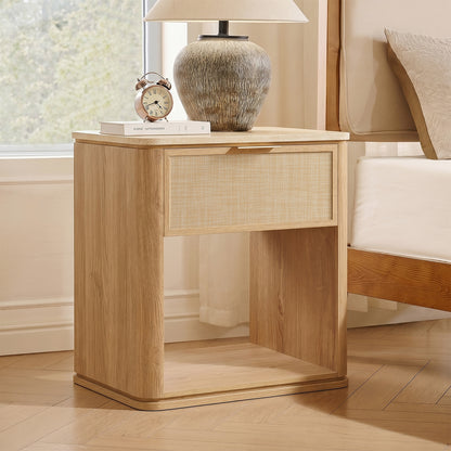 Woven 1-Drawer Nightstand