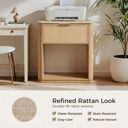 Woven 1-Drawer Nightstand
