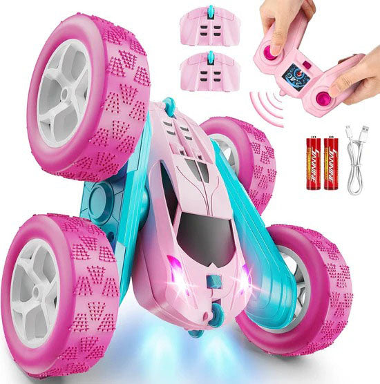2.4GHz RC Stunt Cars Toys for Kids Pink