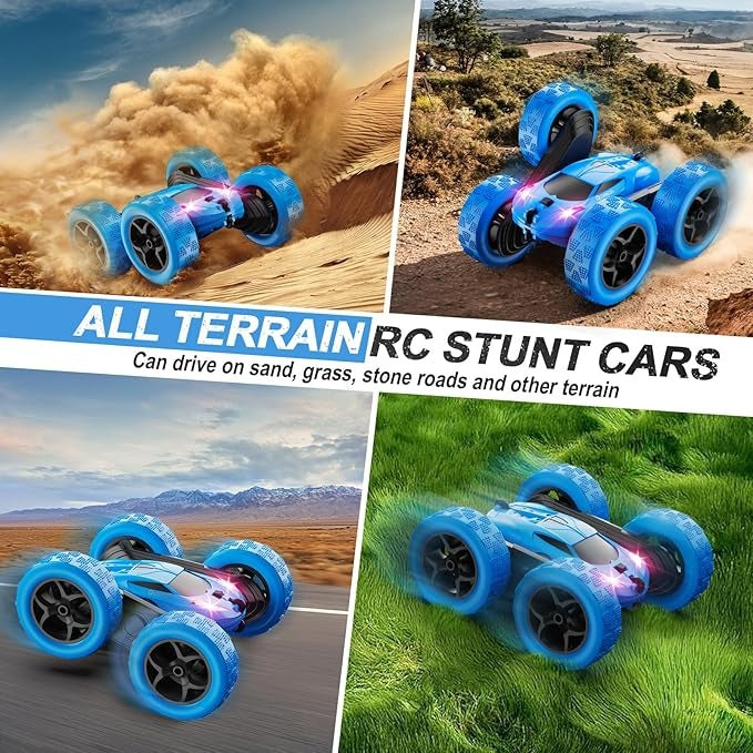2.4GHz RC Stunt Cars Toys for Kids Blue