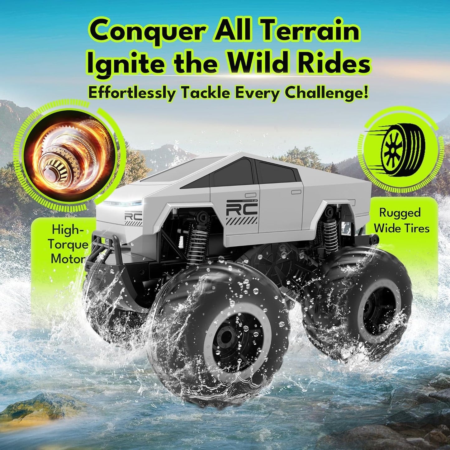 1:16 Waterproof Rc Cars Cyber Toy Monster Truck