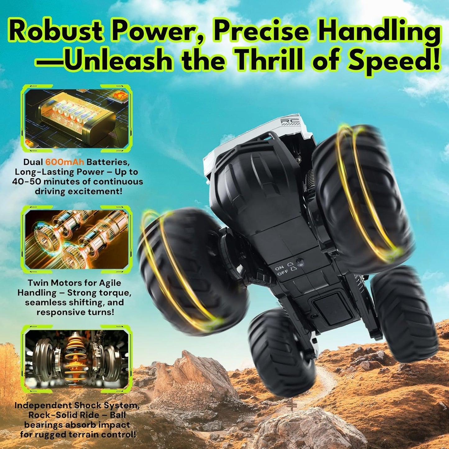 1:16 Waterproof Rc Cars Cyber Toy Monster Truck