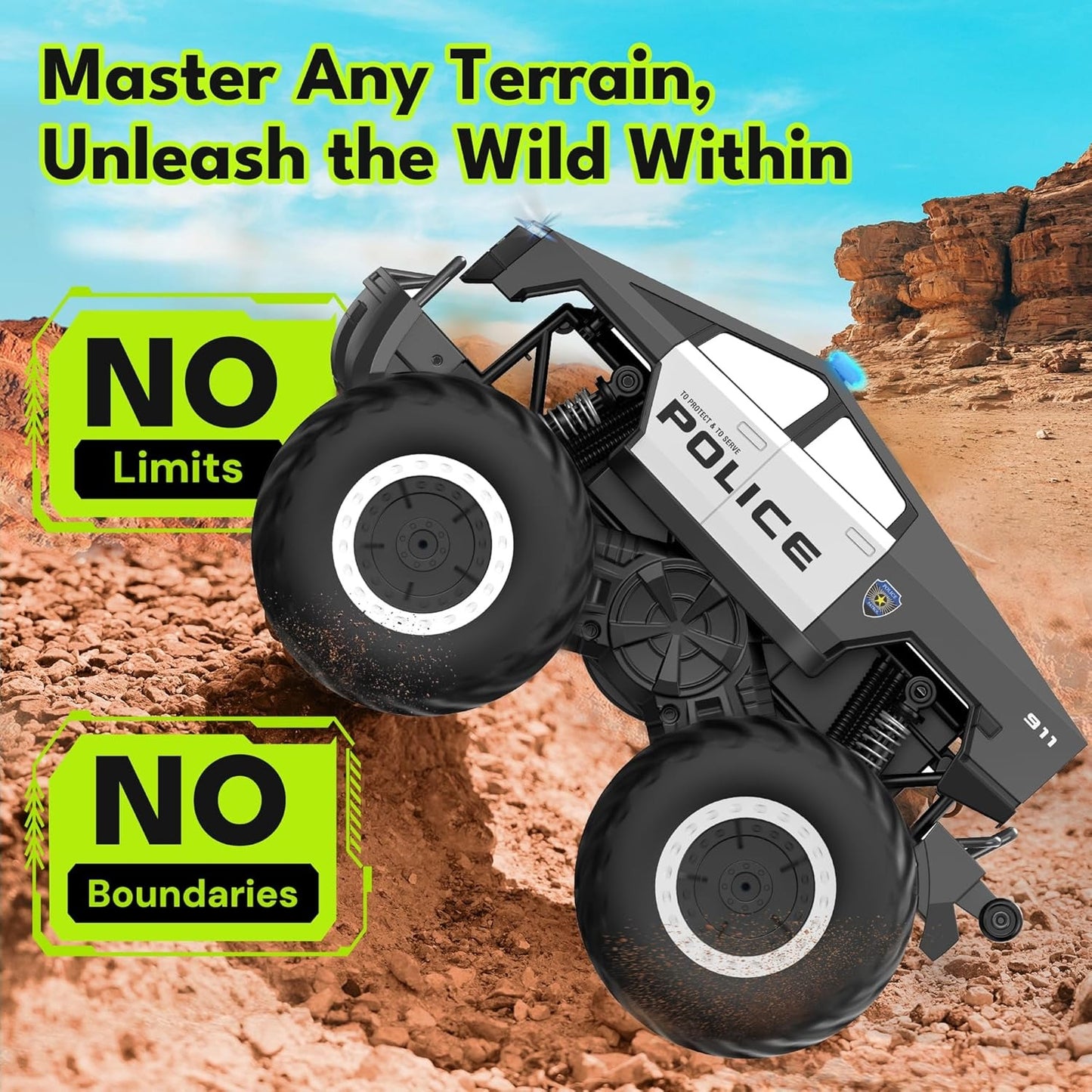 1:16 Amphibious Remote Control Car Cyber Police Toy