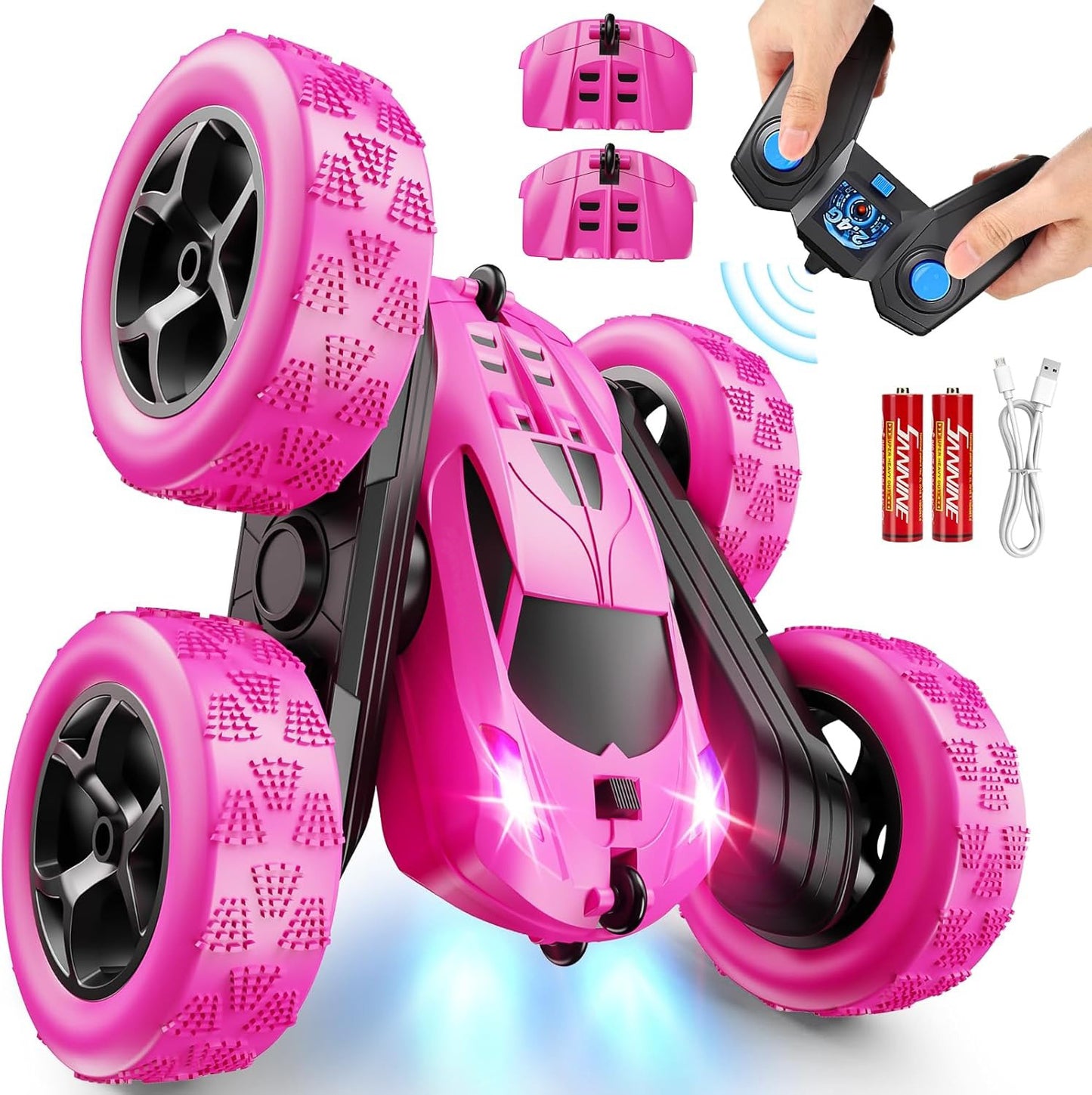 2.4GHz RC Stunt Cars Toys for Kids Rose