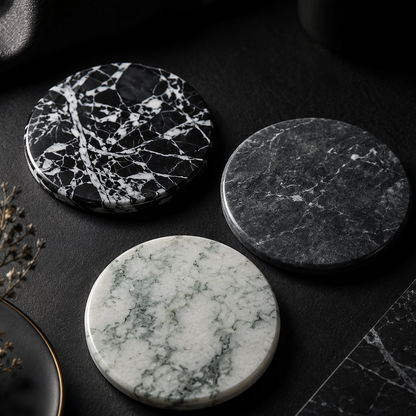 Natural Round Marble Coaster