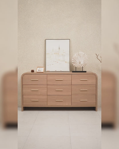 Curved 9-Drawer Dresser